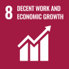 SDG 8 icon English - decent work and economic growth