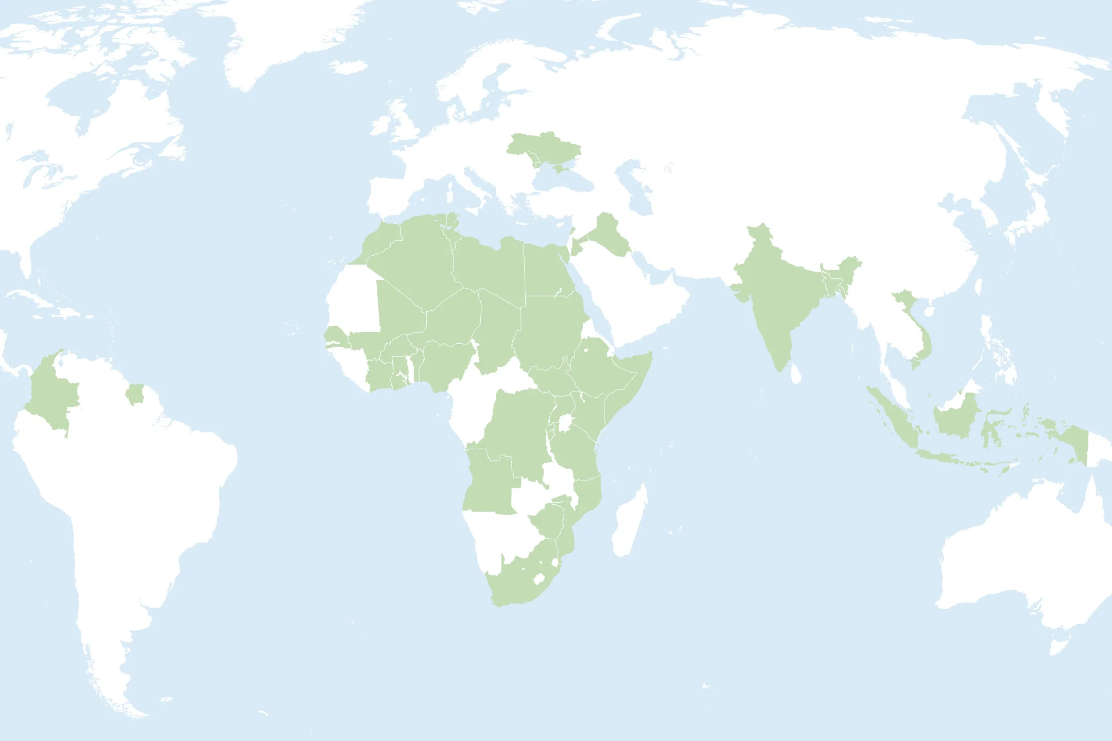 World map showing the PSD countries