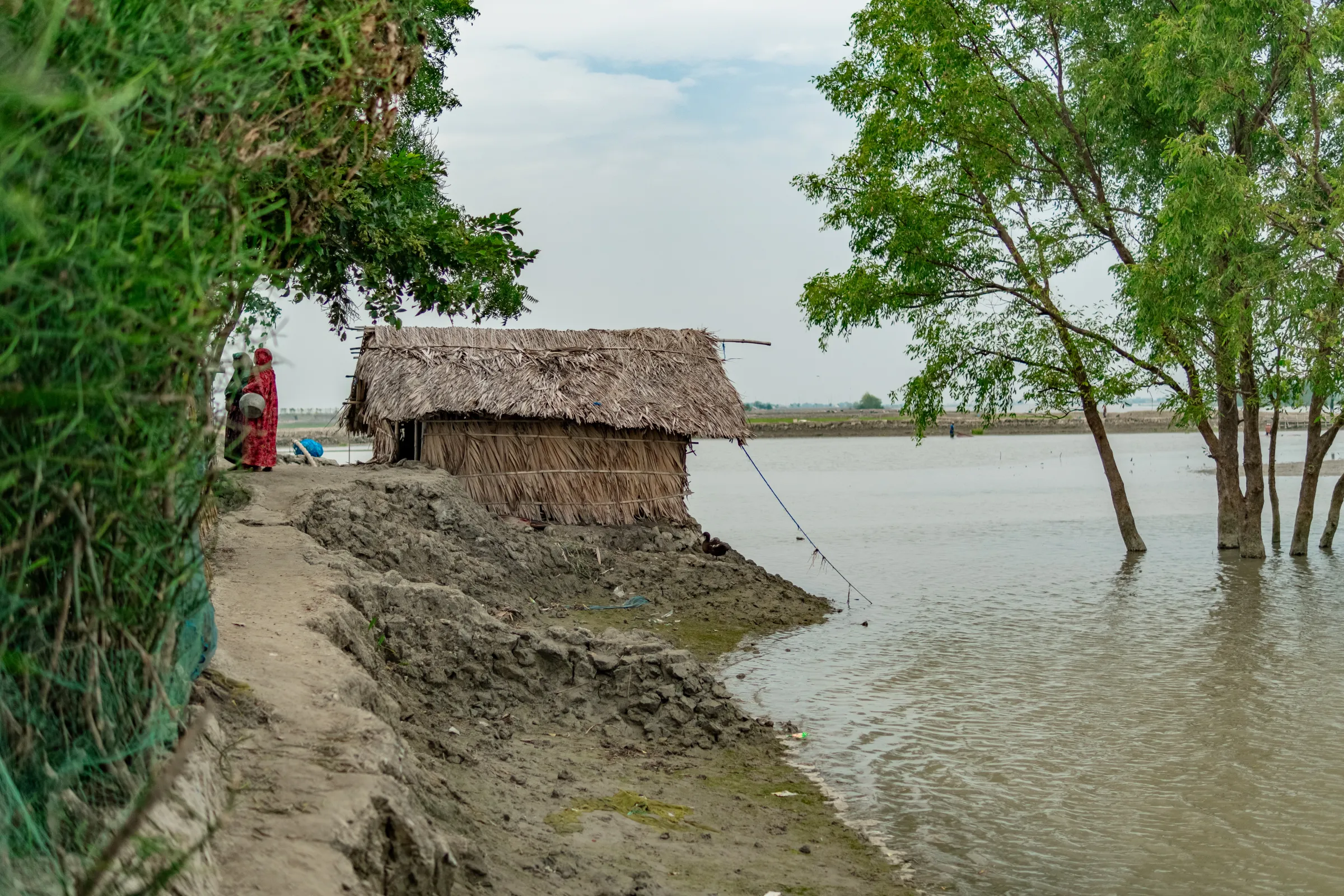 Due to the monsoon, the river expands