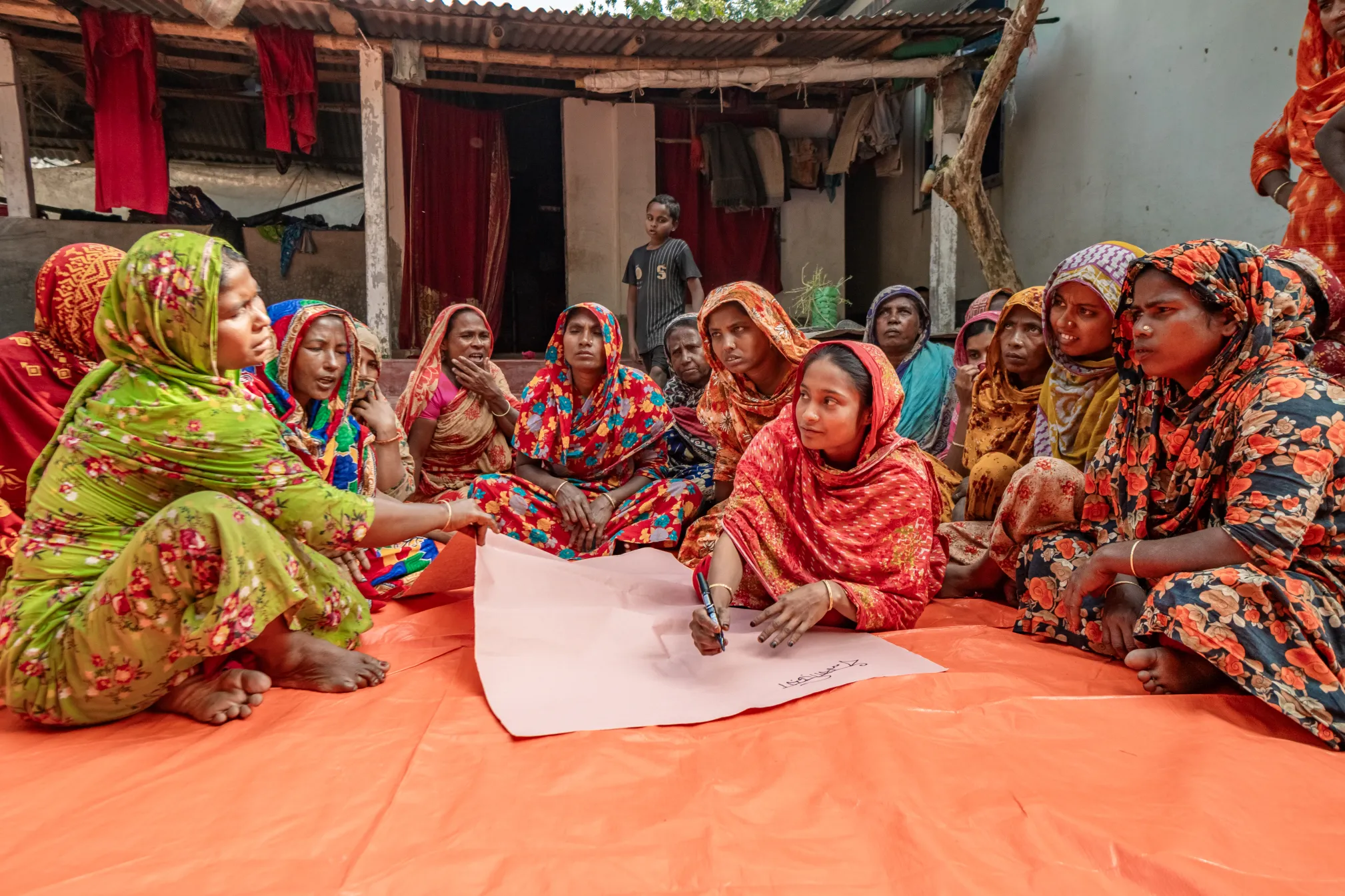 Women in Bangladesh participating in a locally-led adaptation workgroup